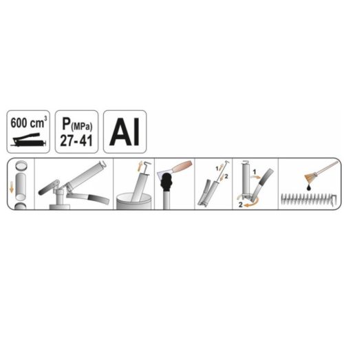 YATO 600cm³ tölthető karos zsírzó, kartus