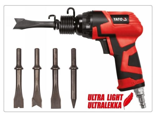 YATO pneumatikus vésőgép szett vésőfejekkel könnyített, YT-09904