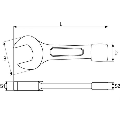YATO 41 mm / 225 mm CrV üthető villáskulcs