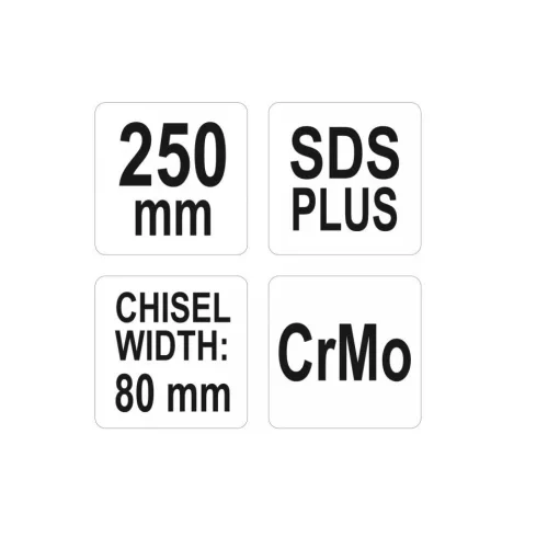 YATO 80X250mm SDS-Plus széles vésőszár csempe, vakolat YT-47212