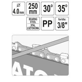 YATO láncfűrész reszelő vezetővel 4,0x250mm (3/8)