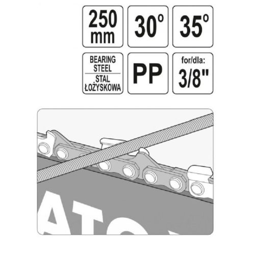 YATO láncfűrész reszelő vezetővel 4,8x250mm (3/8; 0,325)